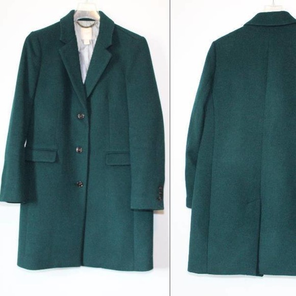 J. Crew Long Wool Blend Topcoat Dark Green E6228 Women's Size 6 H14099 - Picture 11 of 11